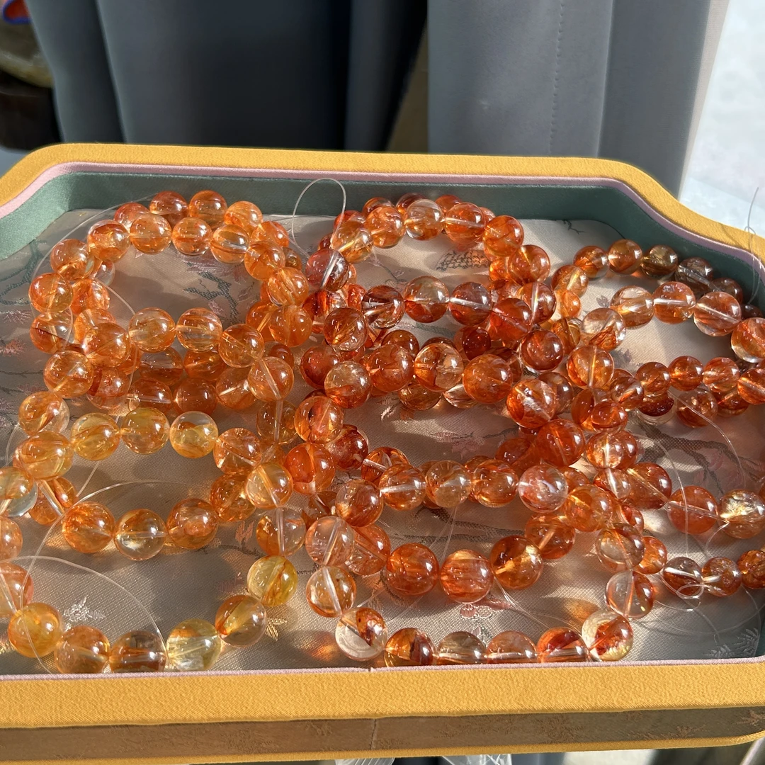 【高品】天然红胶花黄胶花单圈手链  多样性发一件