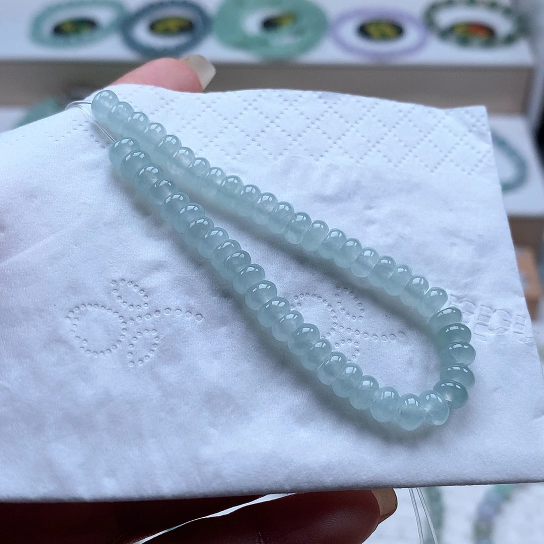 翡翠未镶嵌手串冰晴股珠5.2