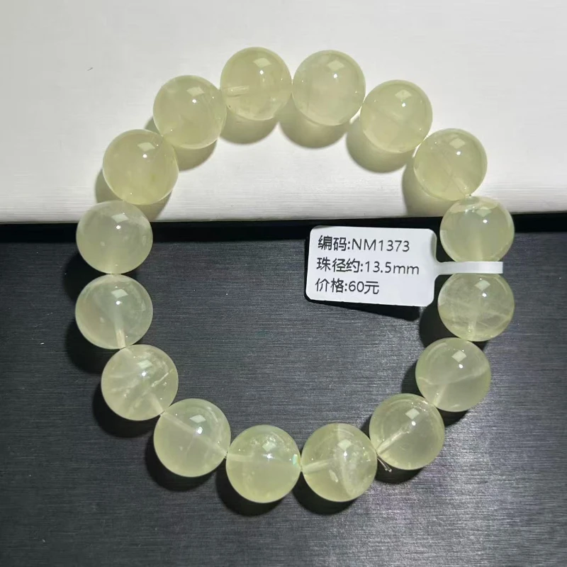 柠檬黄水晶手串高冰透体百搭暴力黄水晶黄发晶大卡手串黄阿塞手链