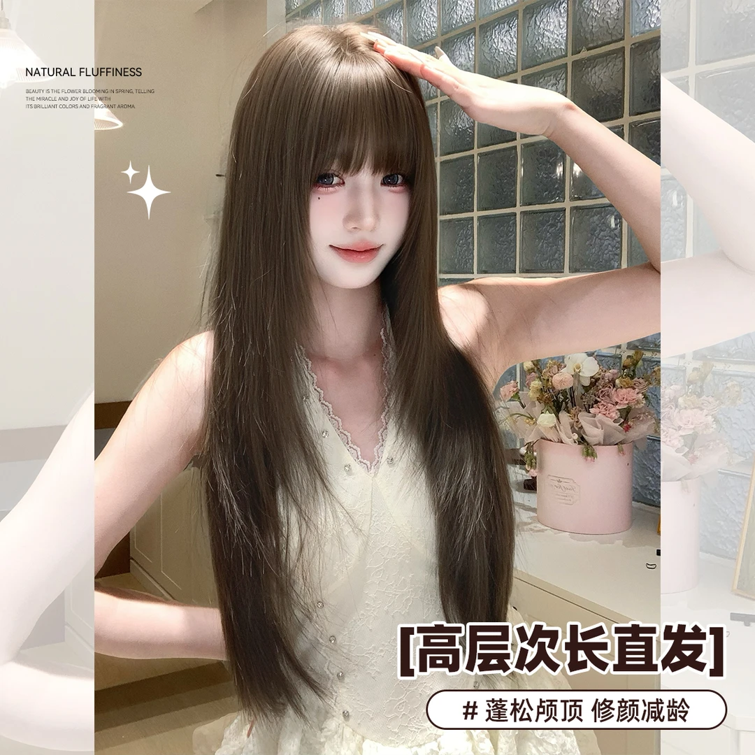 【匿名心动】兜兜悠米假发女精修内鬓角长直发网红Lolita自然全头套