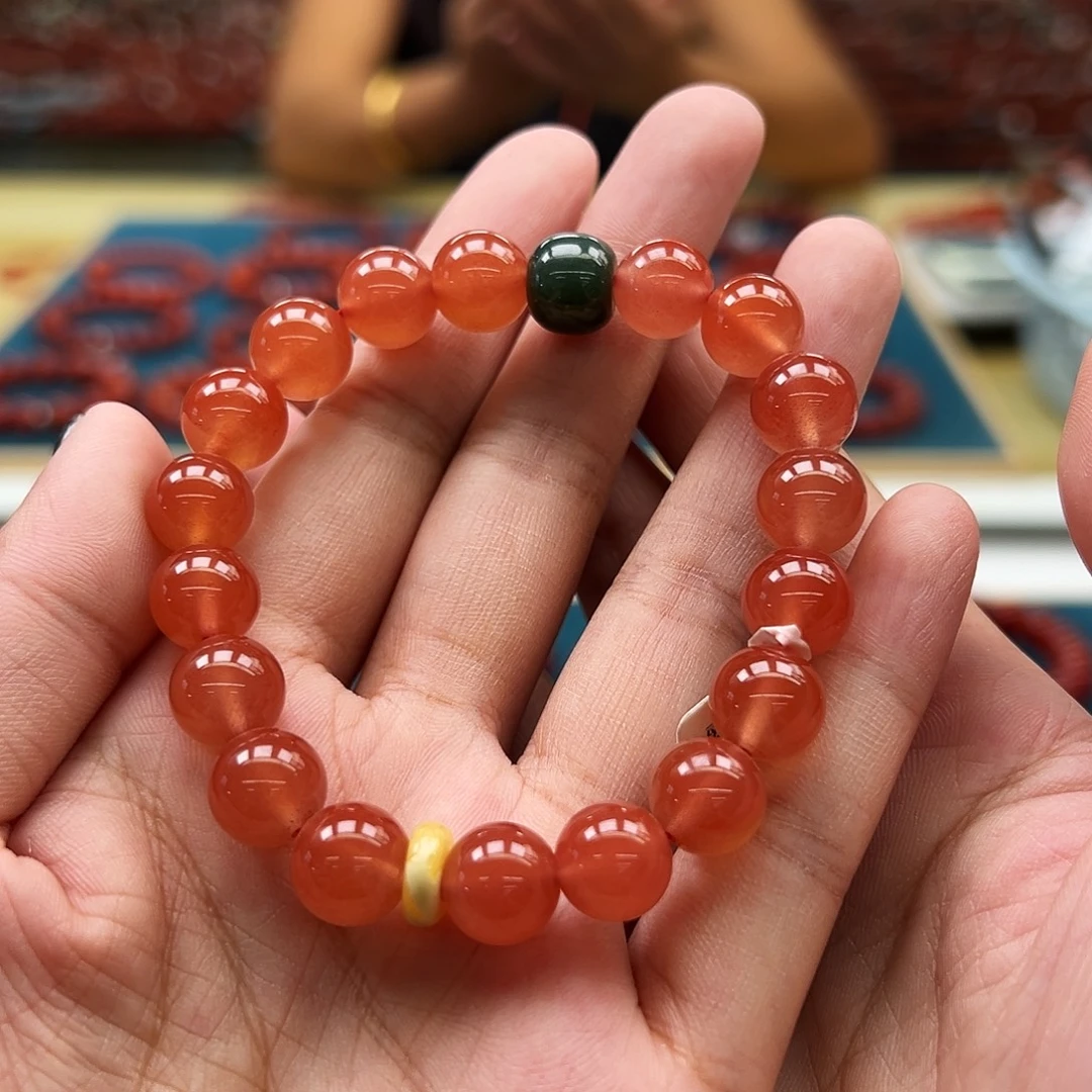 南红玛瑙未镶嵌手串保山冰红DIY10