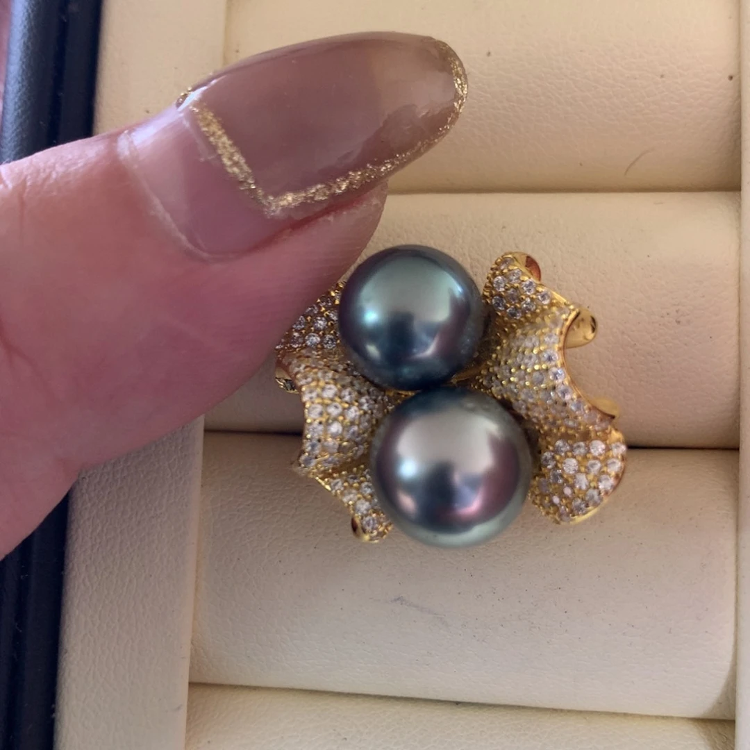 银S925镶嵌海水珍珠戒指