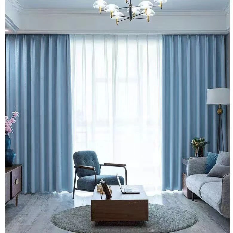 新款加厚遮光窗帘遮阳成品窗帘客厅卧室落地窗阳台飘窗防晒隔热