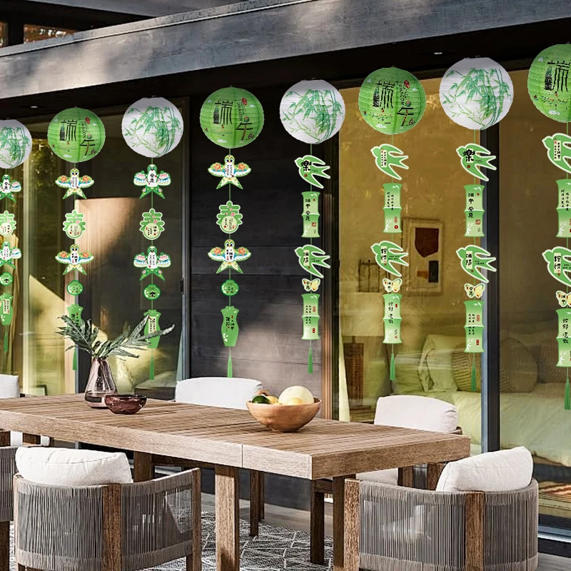 端午节灯笼挂件国风纸鸢装饰商场店铺挂饰书法氛围装扮布置场景