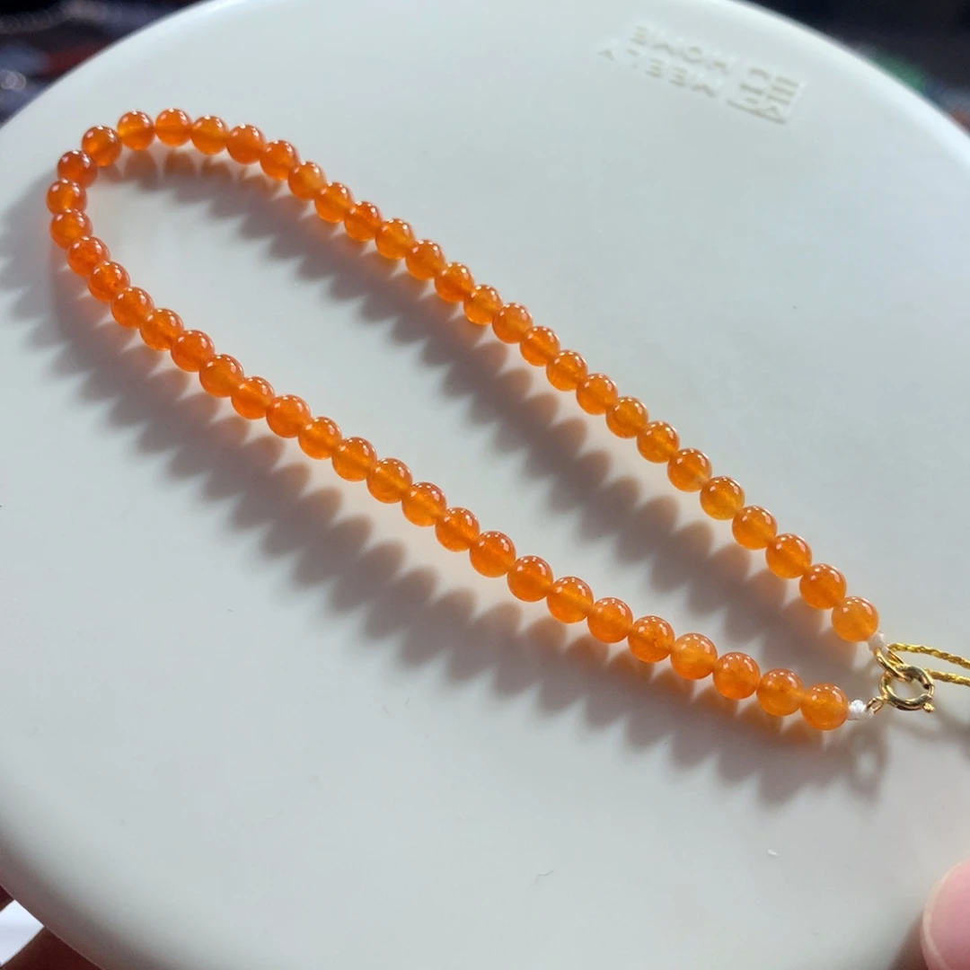 翡翠未镶嵌手链翡翠冰底爱马仕橙冰橙黄翡卡3.50+
