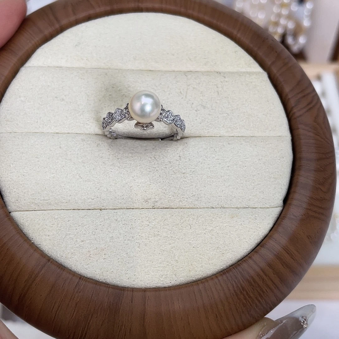 海水珍珠戒指银S925镶嵌