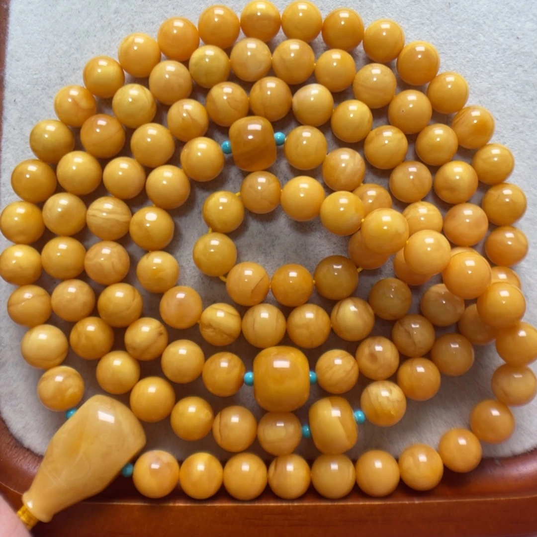 蜜蜡未镶嵌项链108