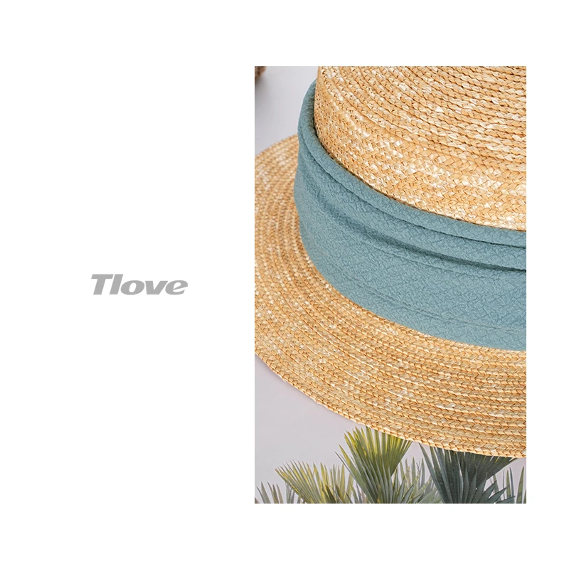 6932夏季防晒遮阳草帽女麦秆编织沙滩帽大檐礼帽时尚百搭