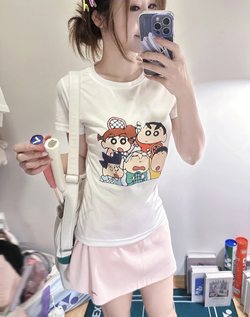 羽毛球文化衫男女卡通可爱2025年新球服运动速干定制T恤宽松上衣