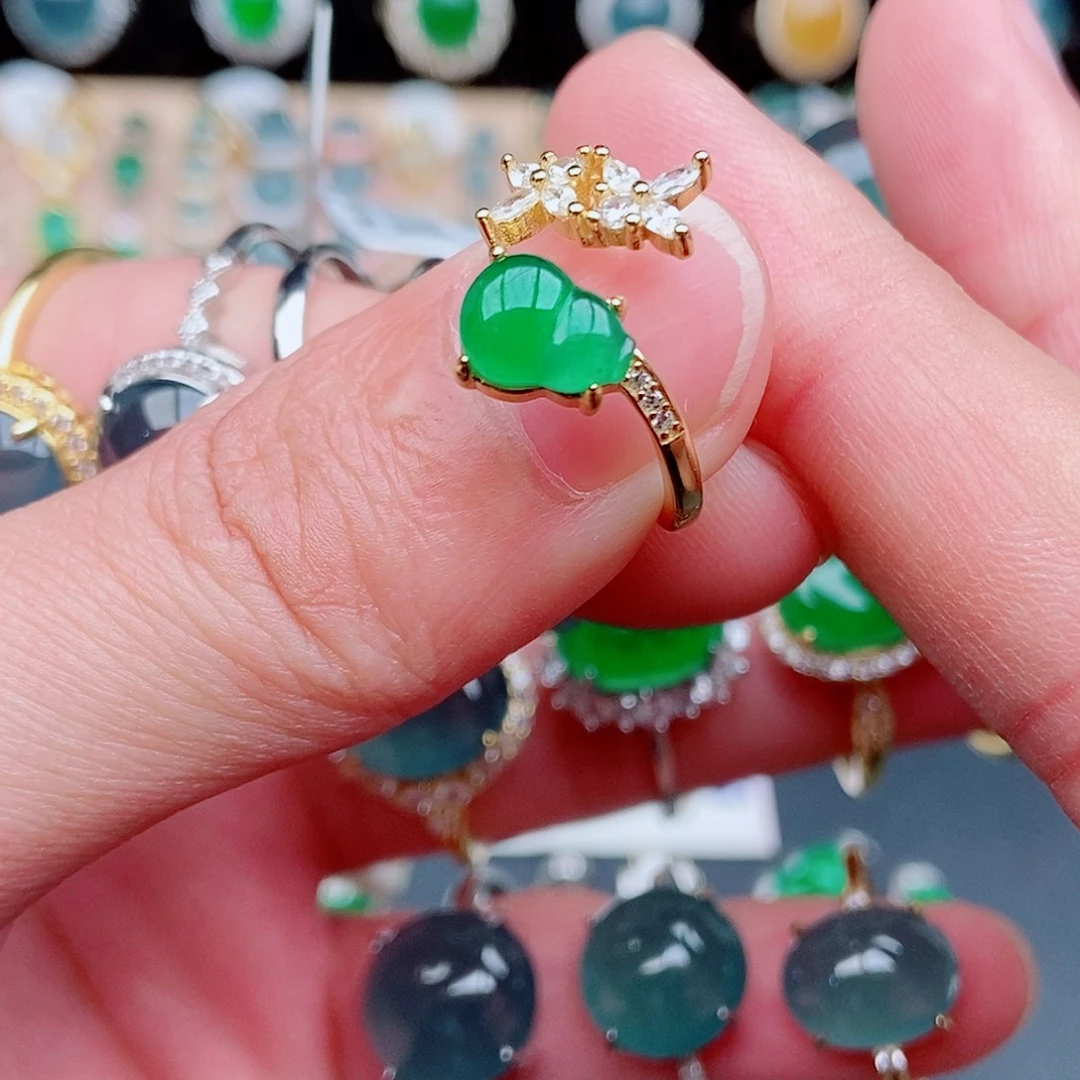 翡翠银S925镶嵌戒指