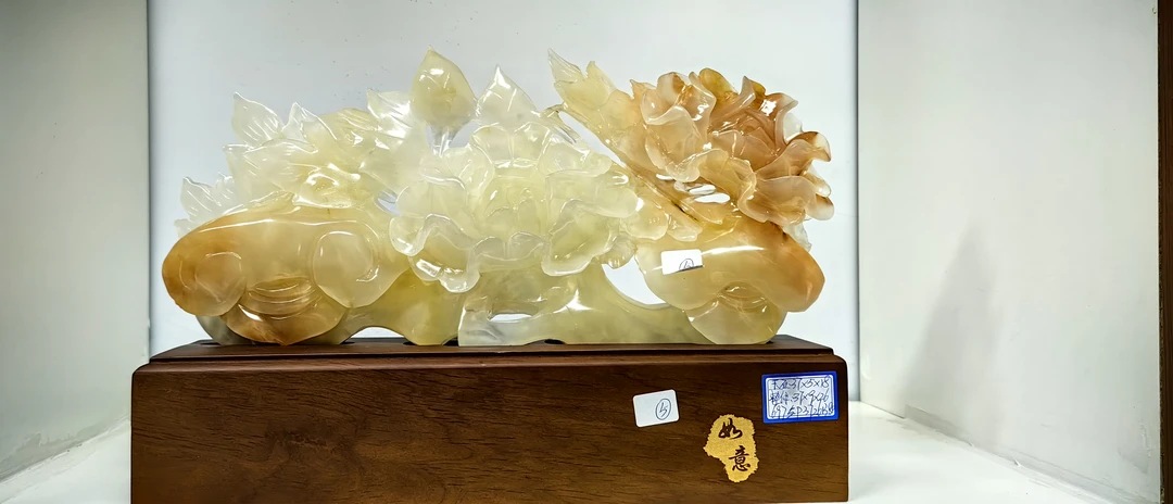 花开富贵手工雕刻家居摆件