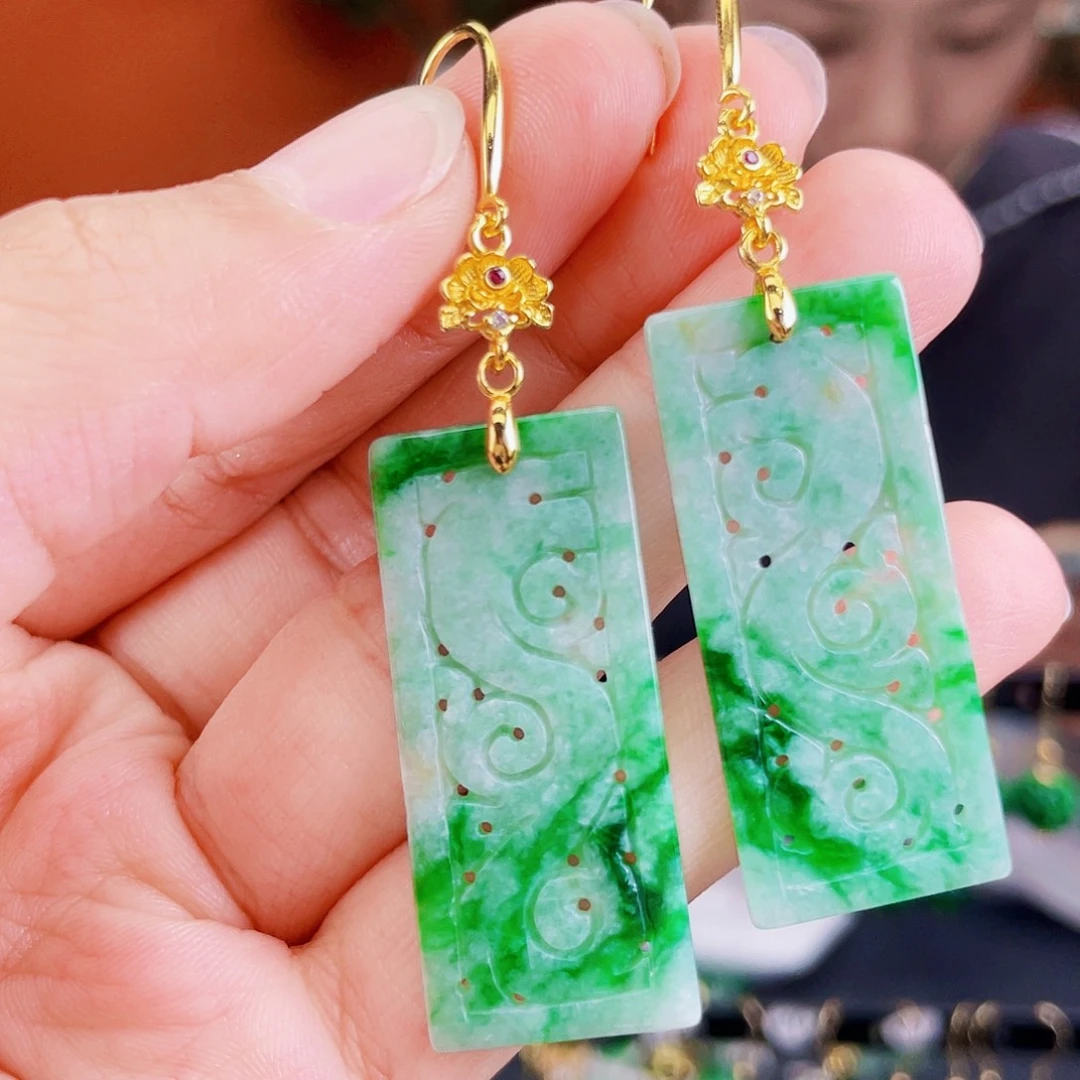 翡翠未镶嵌耳饰饰品