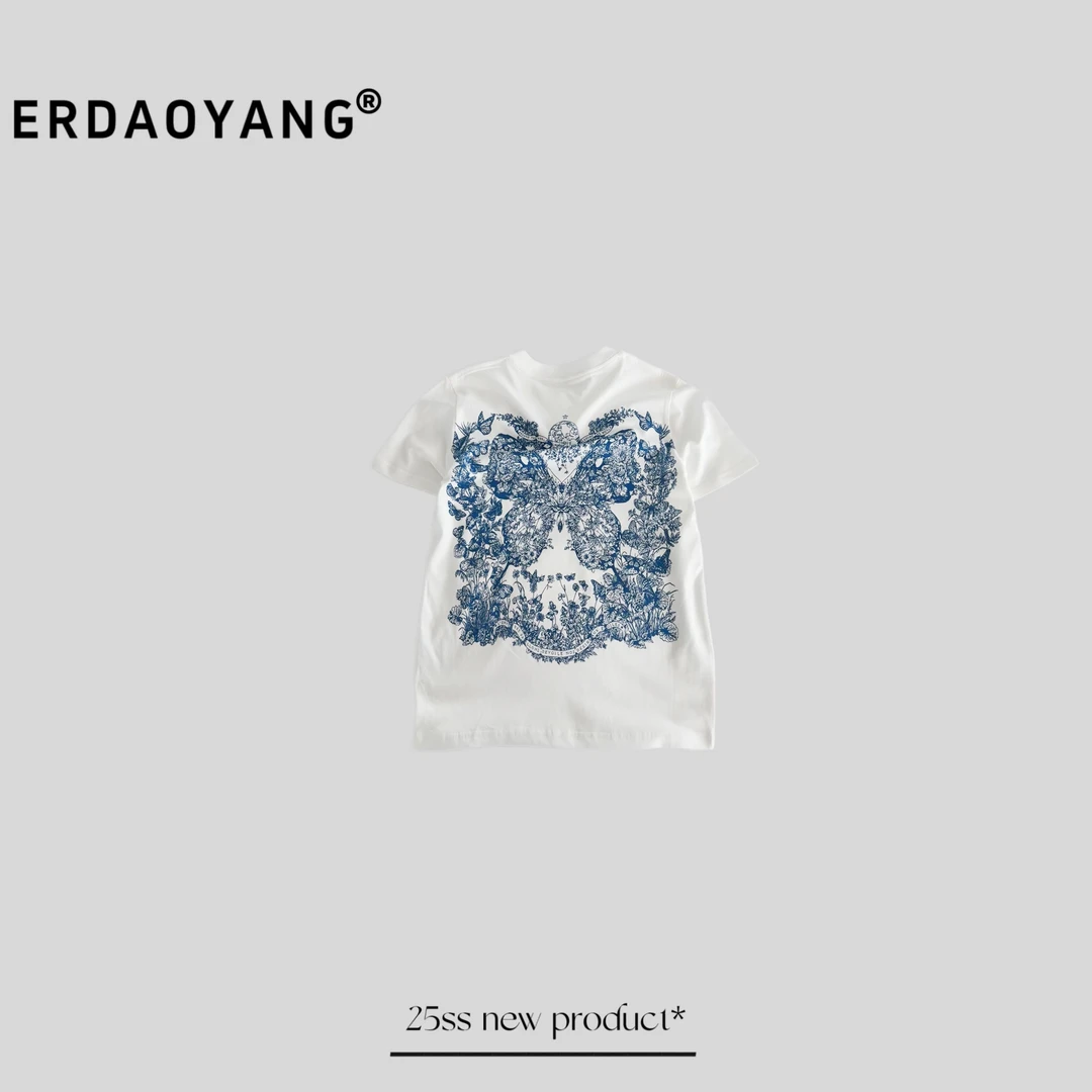 ERDAOYANG "贝塔姆" 夏季新款后背蝴蝶图案短袖DXA062