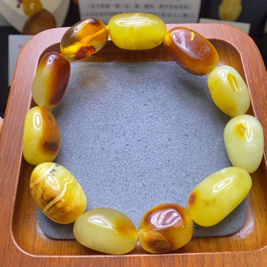 蜜蜡颈饰未镶嵌微**语郎