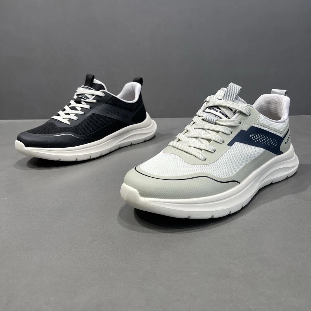 欧丽龙透气轻便车缝线男减震系带跑步鞋舒适潮流运动鞋百搭男鞋