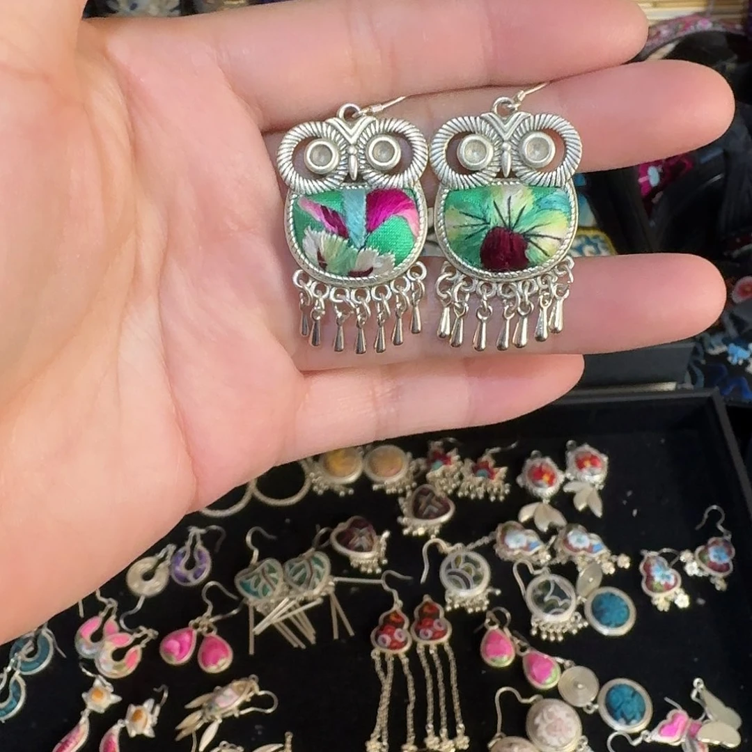 织绣民族风刺绣耳环