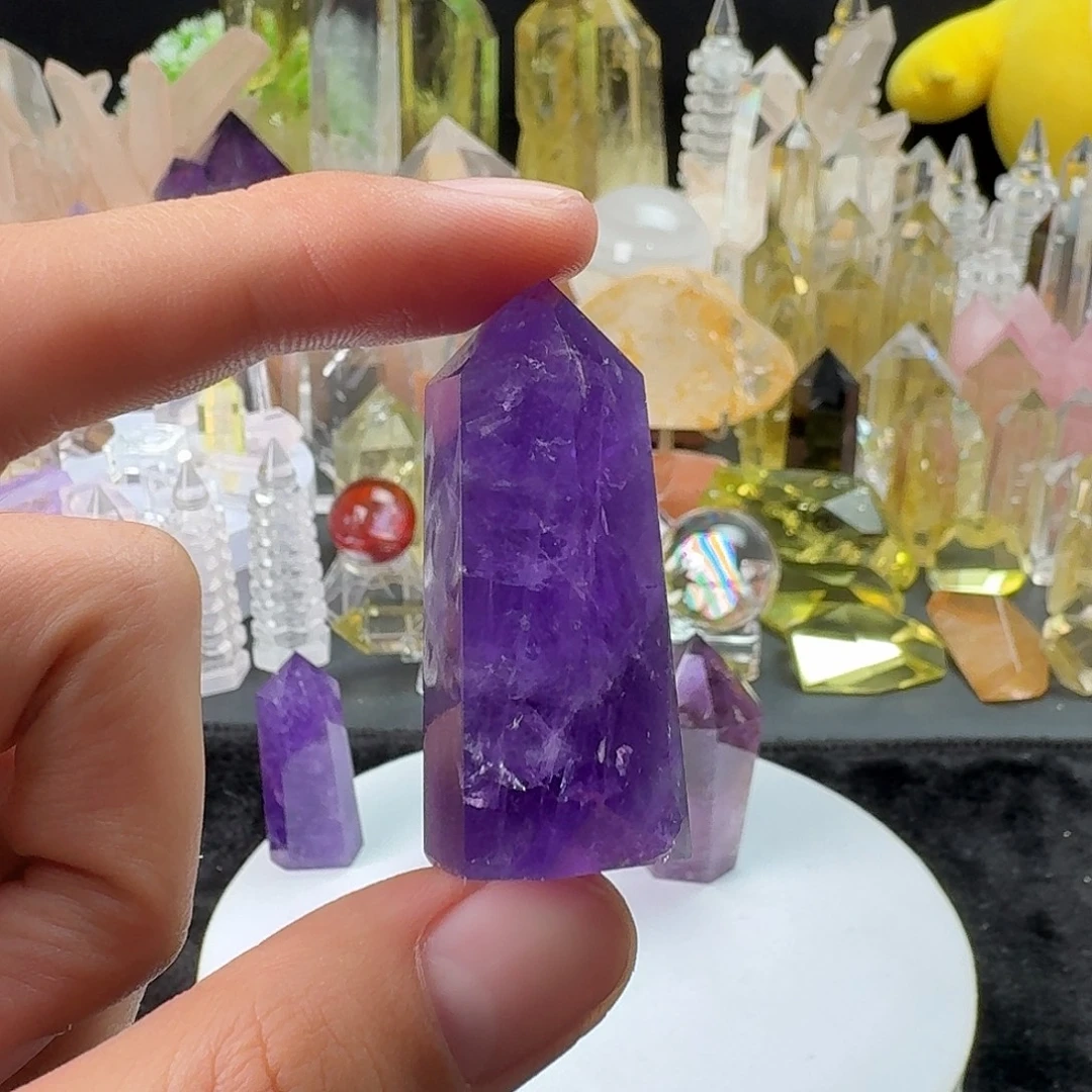 水晶珠宝半成品未镶嵌紫晶
