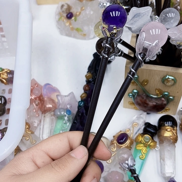 时***桉紫晶未镶嵌摆件水晶