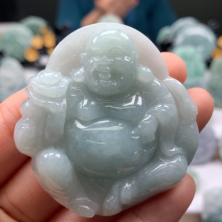 翡翠未镶嵌颈饰逍遥佛福利卡厚10+