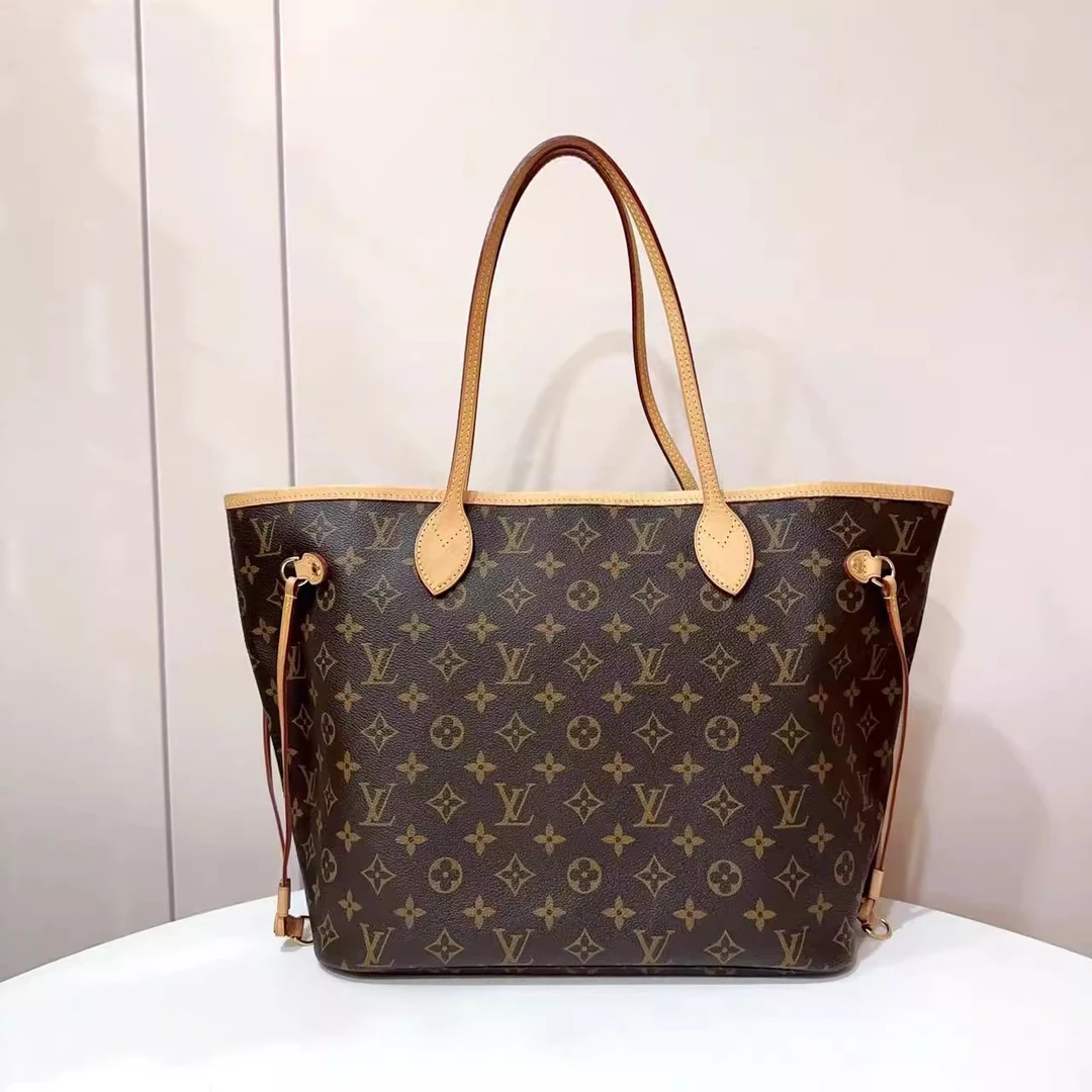 95新 LouisVuitton/路易威登 7姐专场/老花neverfull 玫红内里