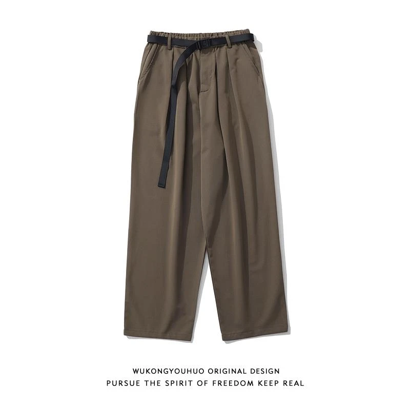【网红炸街】悟空有货日系复古纯色直筒垂感西裤男潮牌宽松bf阔腿