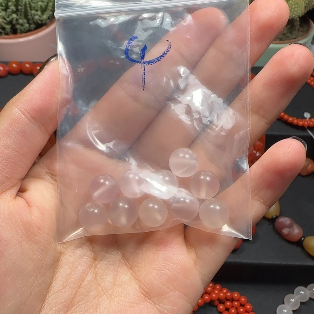 未镶嵌10颗荔枝冻散珠9mm玛瑙/玉髓