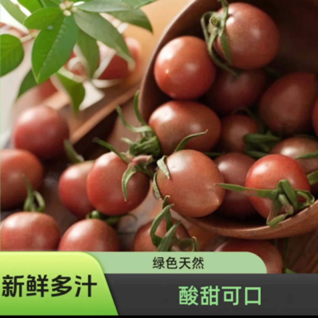 现摘青甜小番茄1斤➕紫樱桃番茄2斤（京东快递）