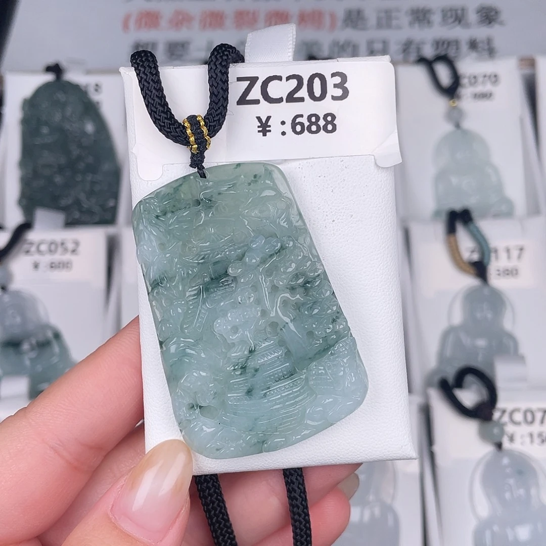 翡翠未镶嵌颈饰zc203