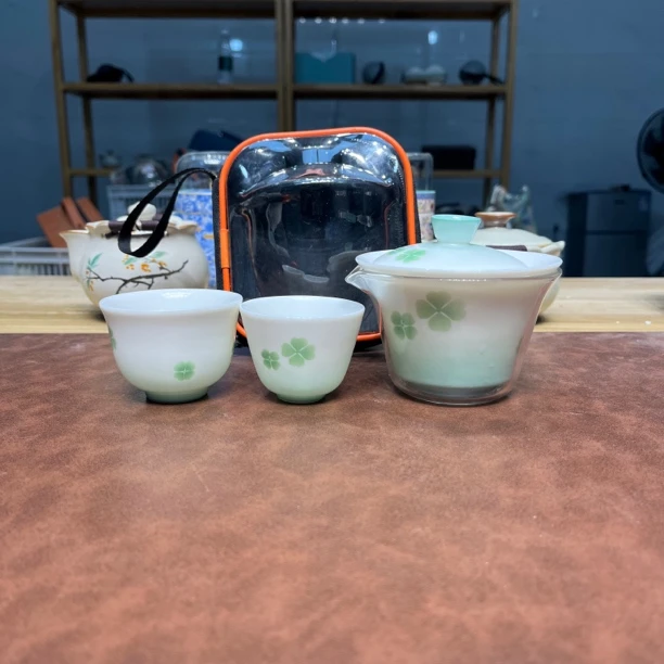 C273盖碗敬茶碗手工陶瓷功夫茶具日式家用茶具套装不烫手家用