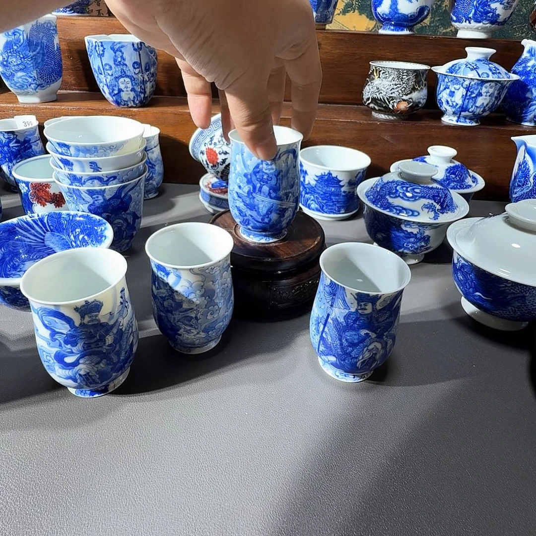 忙***生泥塑四大天王主人杯手工手绘