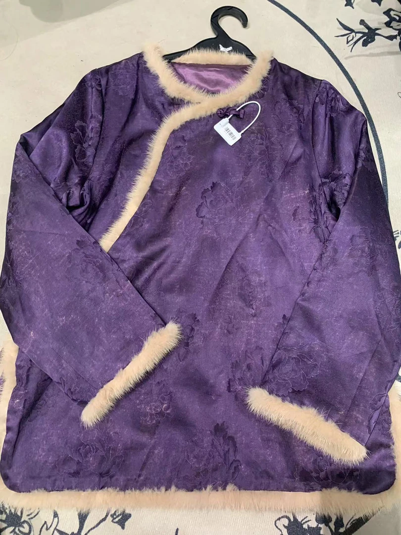 提花夹棉毛毛上衣