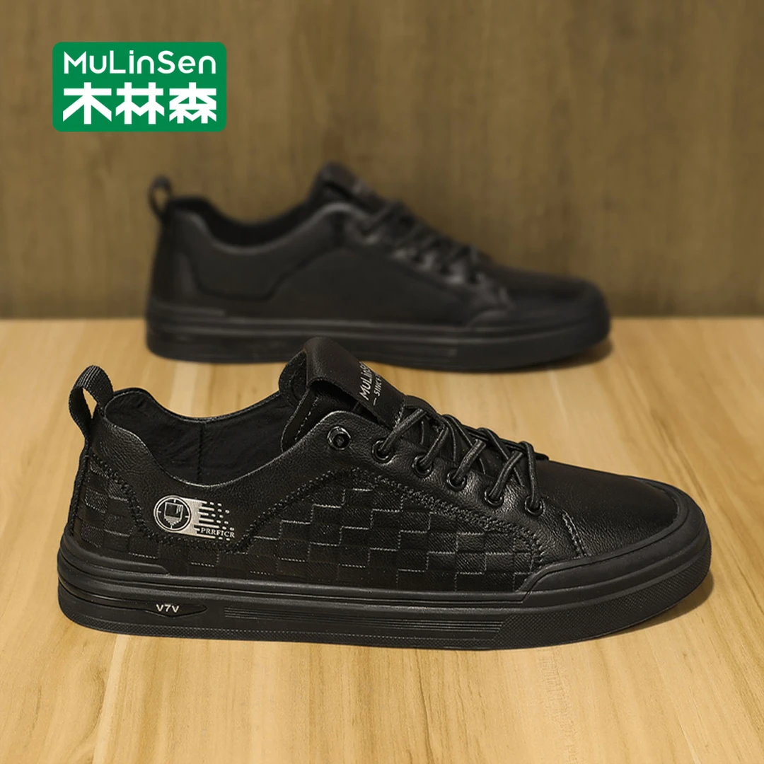 木林森男鞋2025新款秋季男士休闲板鞋一脚蹬软底耐磨工作低帮潮鞋
