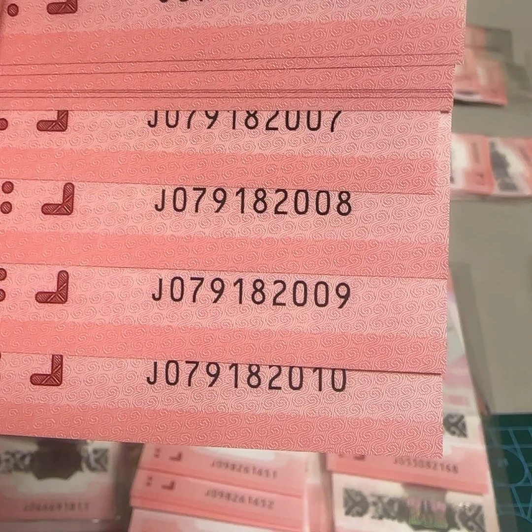 塑料蛇年纪念钞年份号标识