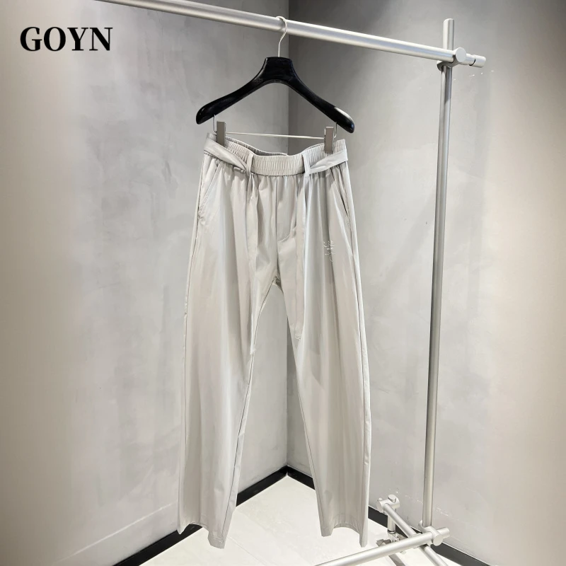 GOYN轻奢潮牌男装时尚透气夏季新款户外速干休闲男士宽松直筒长裤
