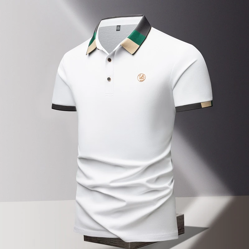 真维斯冰丝短袖t恤男士夏季高端商务青年polo衫潮流半袖上衣
