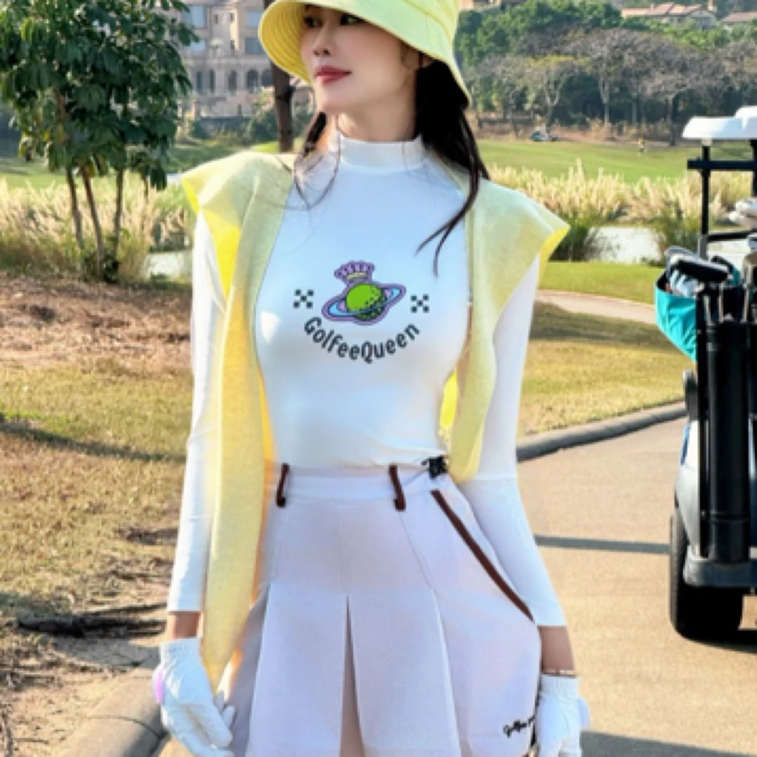 GolfeeQueen bare-fit 裸感高尔夫防晒打底显瘦显瘦显瘦白色网红