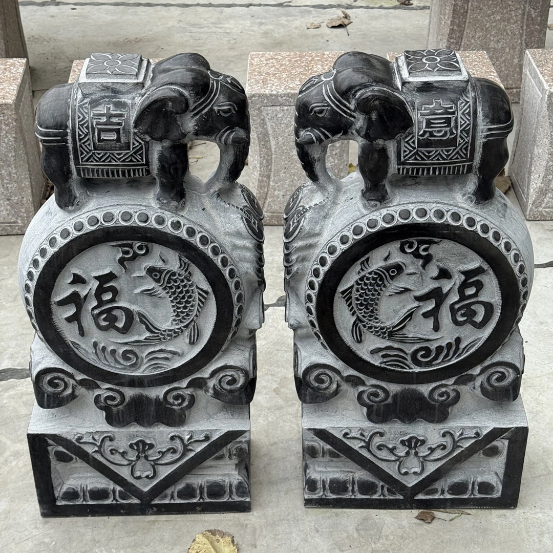 石雕抱鼓石家用玄关一对60公分高不包邮工艺品创意抱鼓石门墩大号