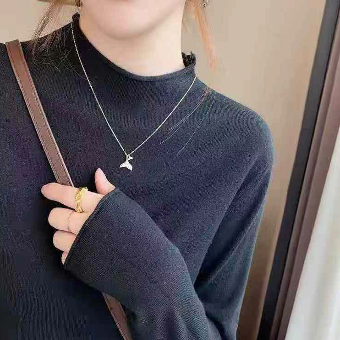 卷边打底宽松显瘦舒服软糯针织衫