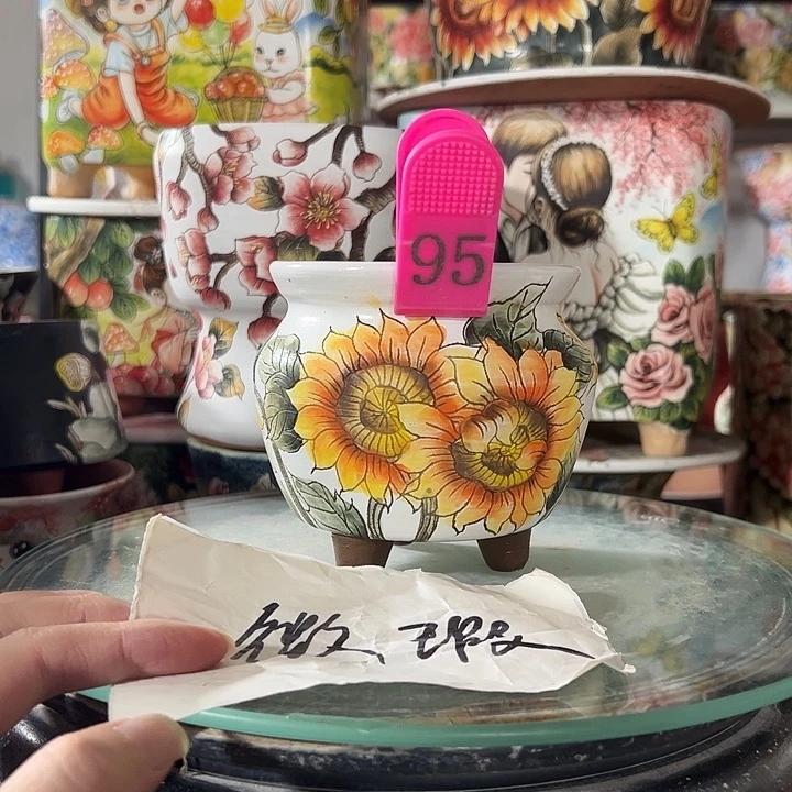 景德镇手绘花盆满38包邮