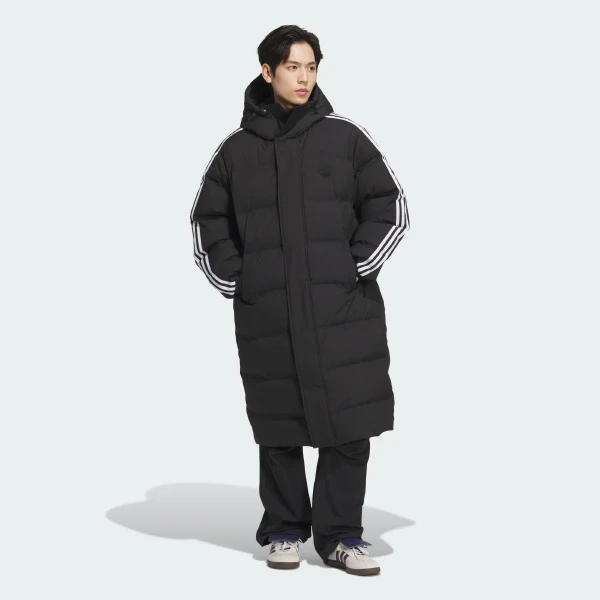 adidas/阿迪达斯男子羽绒服长款保暖运动连帽面包羽绒服JD3749