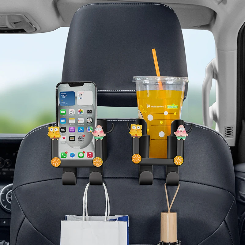 爆款车载汽车座椅后背挂钩后排多功能车用水杯架车内置物必备用品