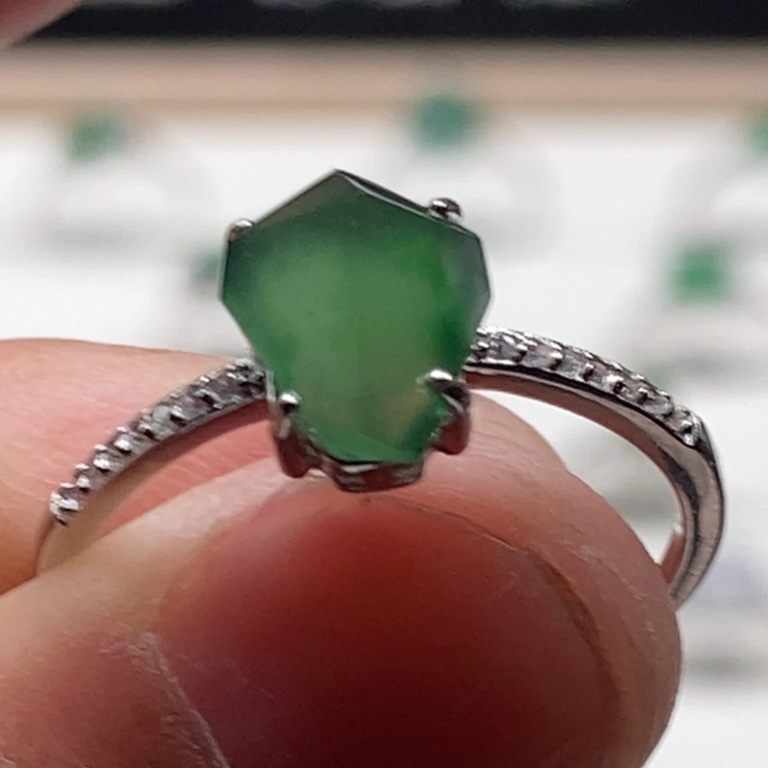 翡翠银S925镶嵌戒指