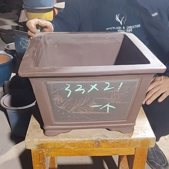 宜兴紫砂花盆清清楚