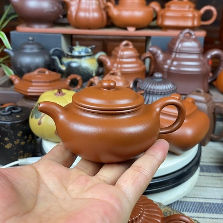 茶壶紫砂全手工仿古130cc原矿赵庄朱泥特价