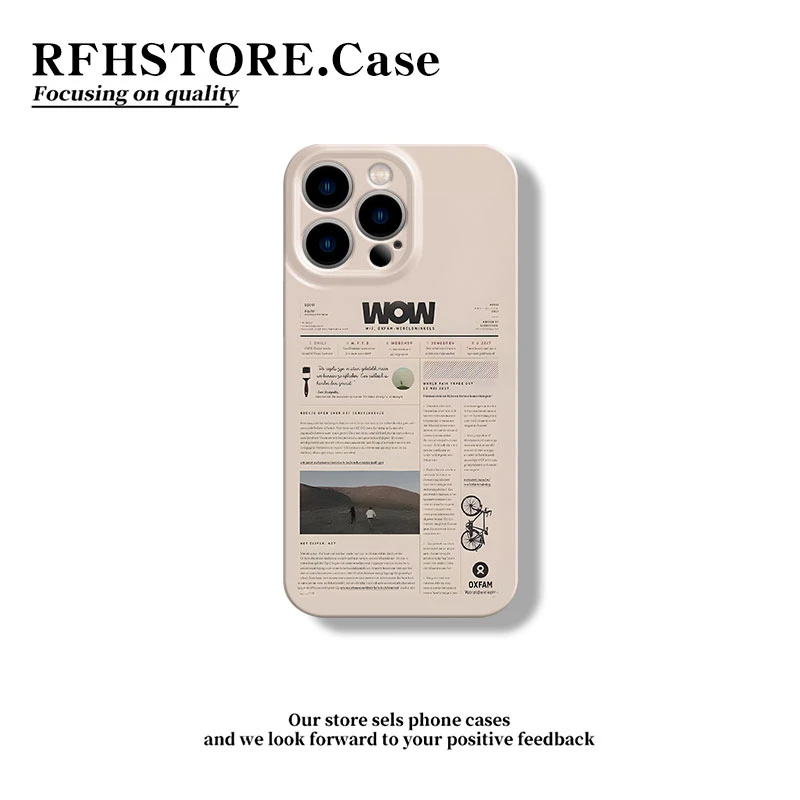 简约美式报刊适用苹果16/15pro菲林手机壳华为P70vivoppo小米13硬