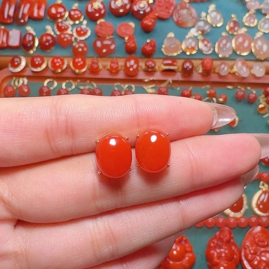 南红玛瑙银S925镶嵌11+