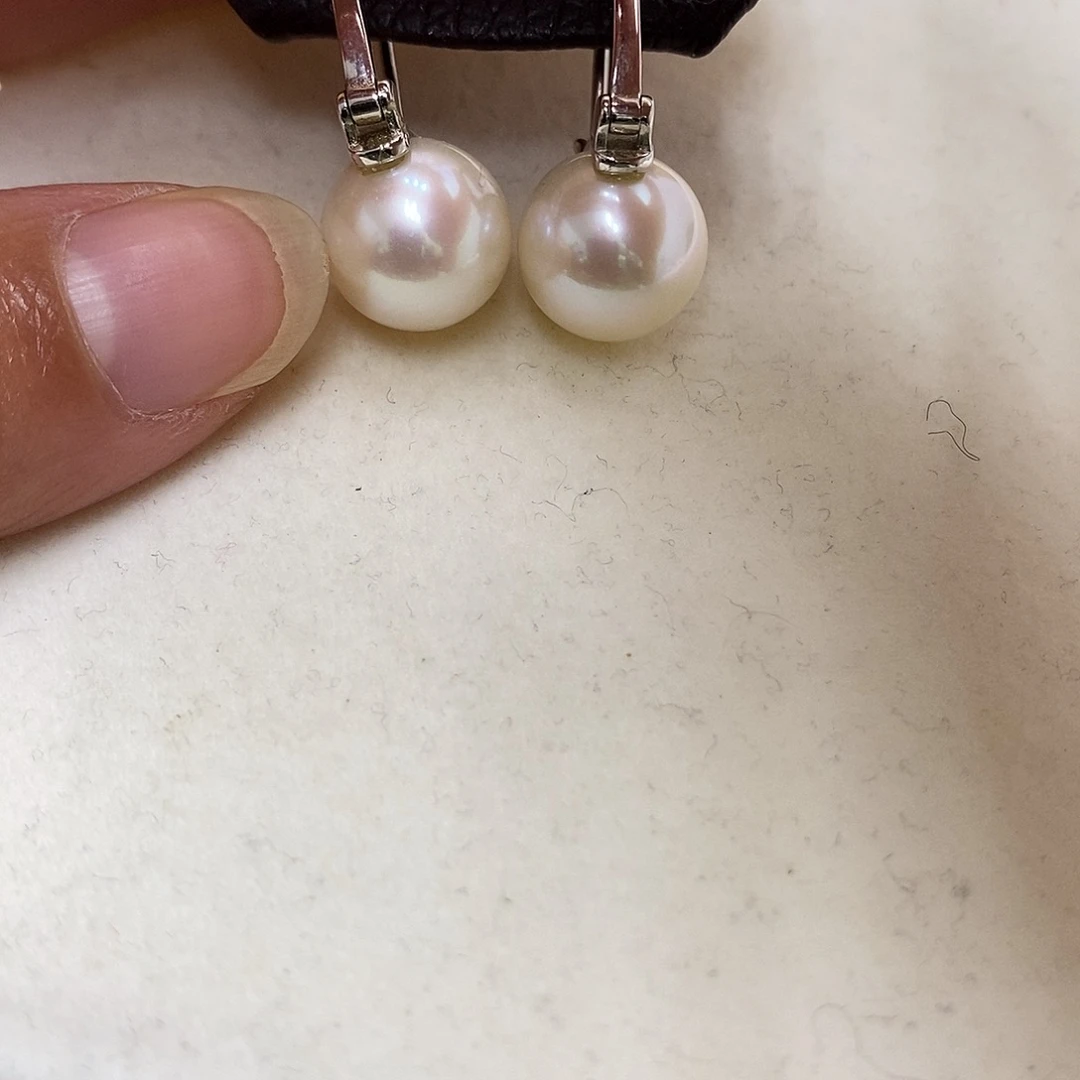 淡水珍珠耳饰银S925镶嵌