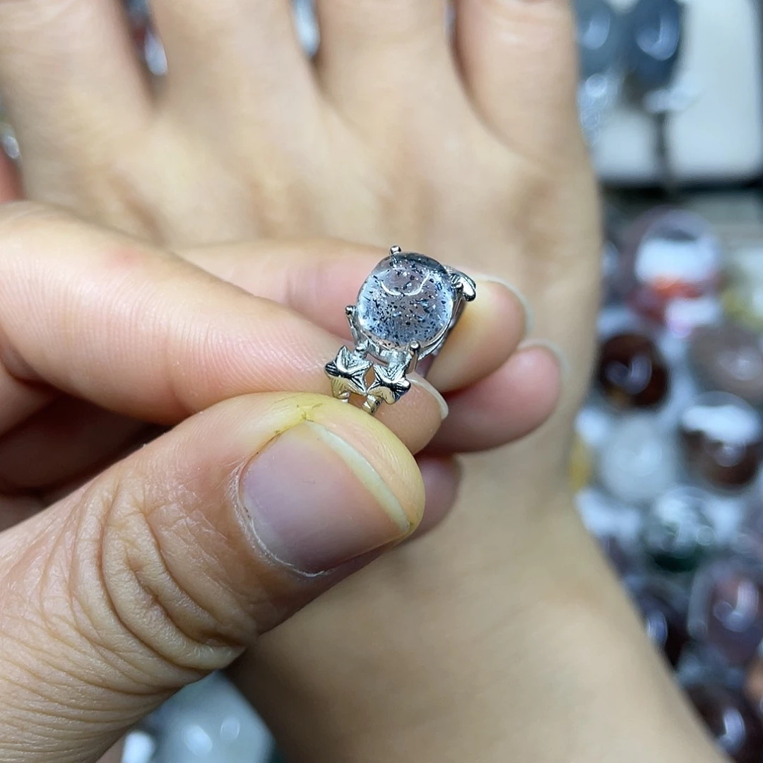 【闪购商品】银S925镶嵌珠宝半成品水晶戒指