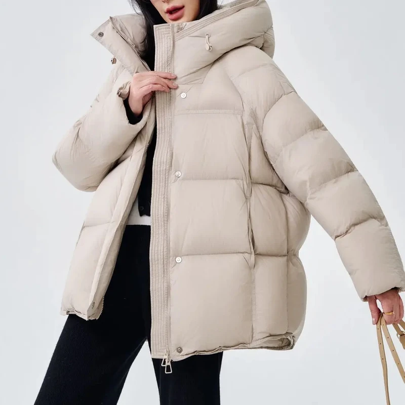 小涂豆儿家连帽中款泡芙羽绒服