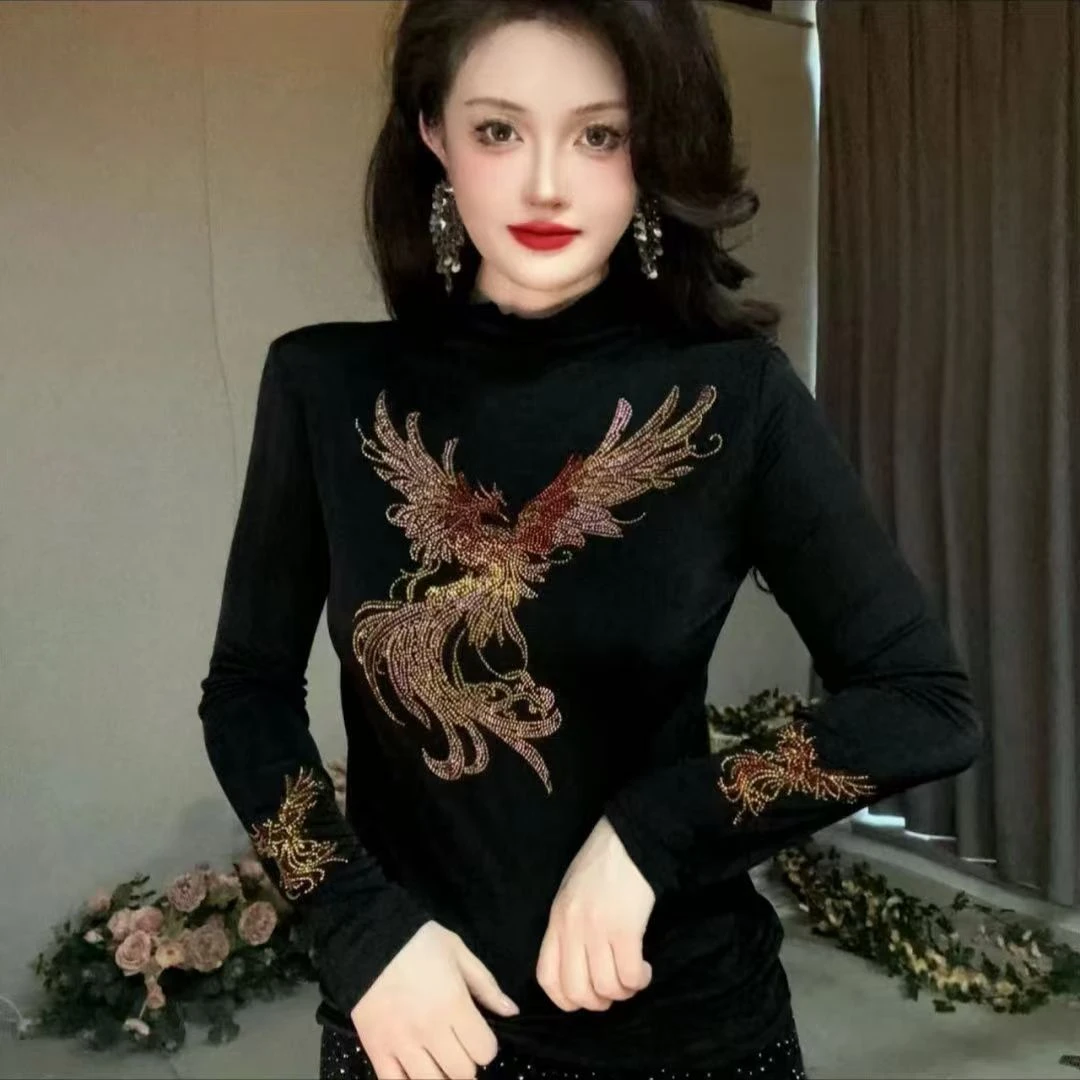 气质【火凤凰】显瘦长袖百搭百搭修身网红洋气时尚打底衫团佳